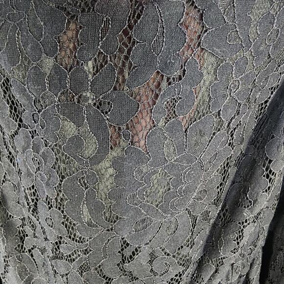 Torrid Top Womens Size 4X Black Peplum Lace Puff Blouson Sleeve Sweetheart Neck - Picture 16 of 16